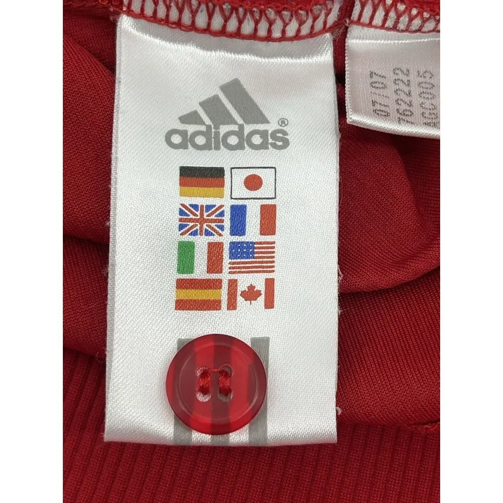 adidas clima 365 Men's Large Red Long Sleeve Pull Over Shirt Button L‎